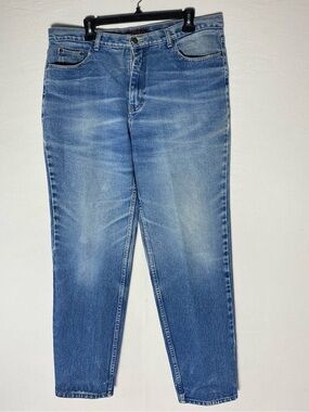 Vintage 90s Nevada Medium Wash High Rise Tapered Mom Jeans 34 100% Cotton